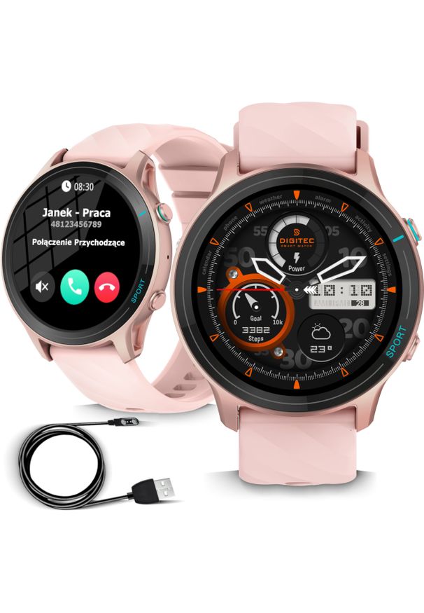 Smartwatch Wenom Smartwatch Wenom 2025 z funkcją rozmów, monitor tętna, IP68 Menu PL. Rodzaj zegarka: smartwatch