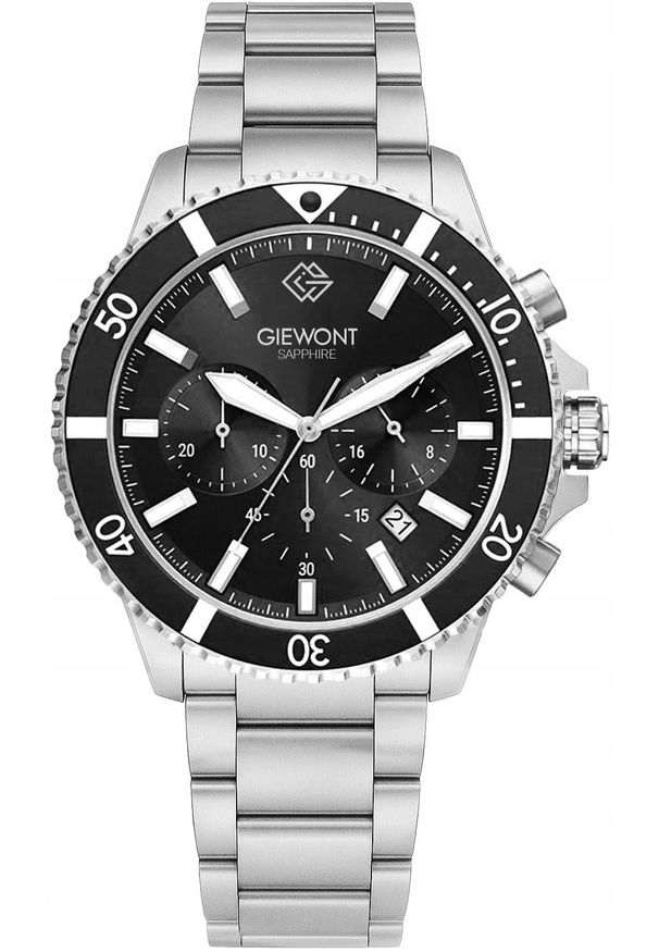 Zegarek Giewont Zegarek Męski Chronograph Sapphire Srebrny GW3970-B2. Kolor: srebrny