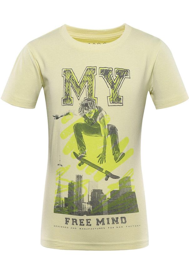 Naak - T-shirt Dziecięcy Nax Loreto 104-110 - Miękka Bawełna z Żywym Nadrukiem. Kolor: wielokolorowy. Materiał: bawełna, elastan. Wzór: nadruk