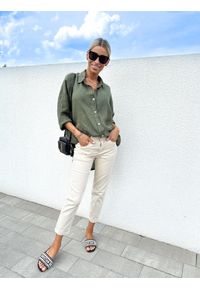 ClothStore - Koszula Linen Khaki. Kolor: brązowy. Materiał: tkanina, len, materiał. Sezon: lato #2