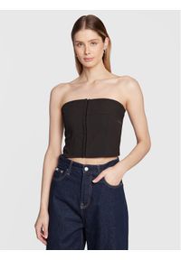 Calvin Klein Jeans Top J20J220947 Czarny Slim Fit. Kolor: czarny. Materiał: syntetyk