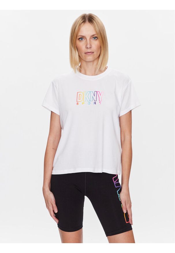DKNY Sport T-Shirt DP3T8782 Biały Classic Fit. Kolor: biały. Materiał: bawełna. Styl: sportowy