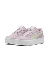 Puma - Damskie sneakersy Court Lally Skye z zamszu PUMA Rose Mauve White Pink. Kolor: biały, wielokolorowy, różowy. Materiał: zamsz. Sport: tenis