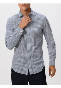 Reserved - Koszula slim z bawełny egipskiej - granatowy. Kolor: niebieski. Materiał: bawełna