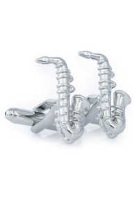 Modini - Srebrne spinki do mankietów - saksofony U56. Kolor: srebrny #1
