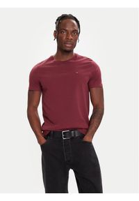 Tommy Jeans T-Shirt DM0DM04411 Bordowy Regular Fit. Kolor: czerwony. Materiał: bawełna