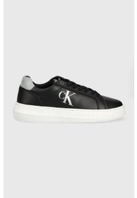 Calvin Klein Jeans sneakersy skórzane Chunky Cupsole Laceup Low YW0YW00701.00T kolor czarny. Nosek buta: okrągły. Zapięcie: sznurówki. Kolor: czarny. Materiał: skóra. Obcas: na platformie #1