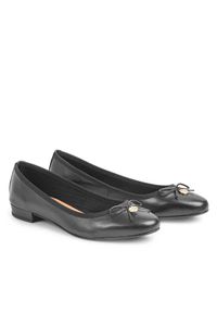 Kazar - Czarne baleriny damskie. Kolor: czarny. Materiał: skóra. Styl: klasyczny #5