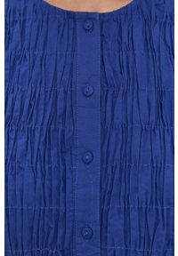 Pieces - Sukienka. Kolor: niebieski. Materiał: tkanina. Długość rękawa: krótki rękaw. Wzór: gładki. Typ sukienki: rozkloszowane #2