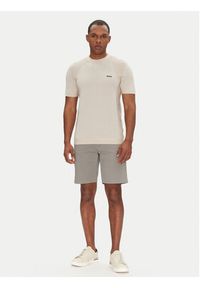 BOSS T-Shirt Momentum 50520683 Beżowy Regular Fit. Kolor: beżowy. Materiał: syntetyk, bawełna #4
