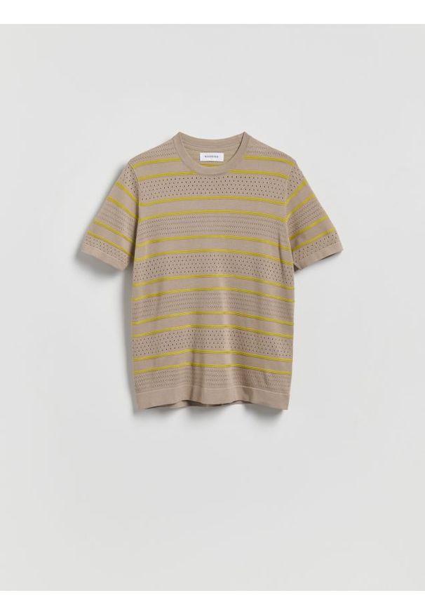 Reserved - Sweter z wiskozą - beżowy. Kolor: beżowy. Materiał: wiskoza