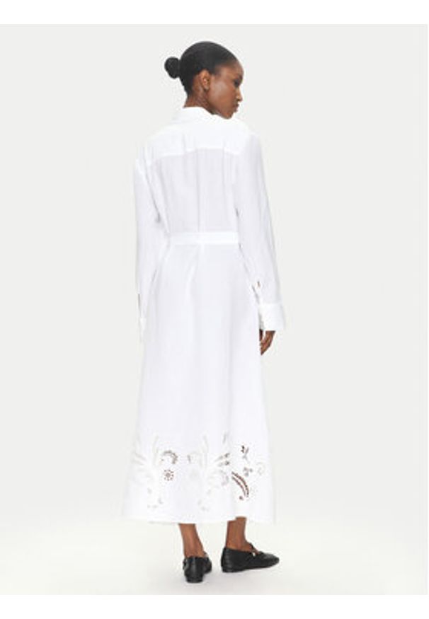 TOMMY HILFIGER - Tommy Hilfiger Sukienka koszulowa WW0WW45939 Biały Loose Fit. Kolor: biały. Materiał: len, wiskoza. Typ sukienki: koszulowe