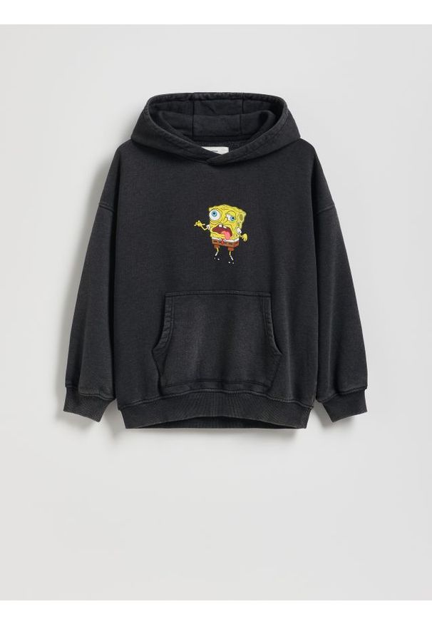 Reserved - Bawełniana bluza SpongeBob - czarny. Kolor: czarny. Materiał: bawełna