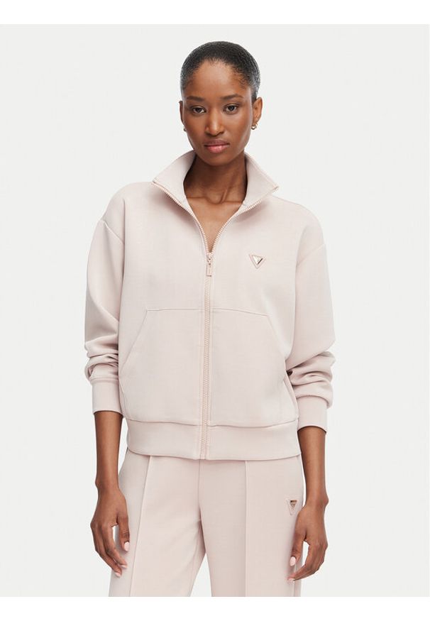Guess Bluza V6YQ17 K4313 Różowy jasny Regular Fit. Kolor: różowy. Materiał: syntetyk