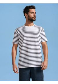 Sinsay - Koszulka w paski - kremowy. Kolor: kremowy. Wzór: paski #1