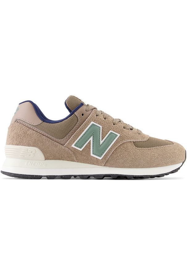 Buty unisex New Balance U574SBB – brązowe. Okazja: na co dzień. Kolor: brązowy. Materiał: guma, skóra, syntetyk, materiał, zamsz. Szerokość cholewki: normalna. Model: New Balance 574