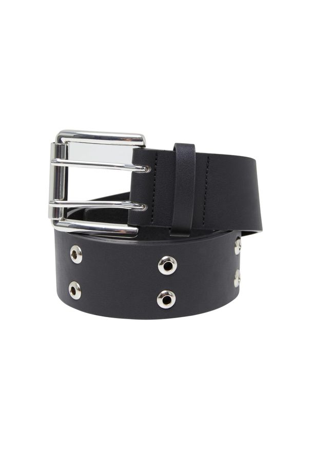 Urban Classics - Męski Pasek PU Z Oczkami. Kolor: czarny. Wzór: paski