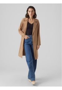 Vero Moda Trencz Billie Daisy 10281638 Brązowy Regular Fit. Kolor: brązowy. Materiał: syntetyk