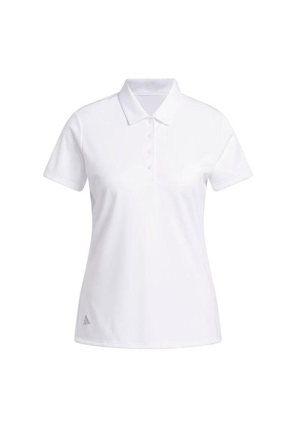 Adidas - Koszulka polo Women's Solid Performance Short Sleeve. Typ kołnierza: polo. Kolor: biały. Materiał: materiał. Styl: klasyczny
