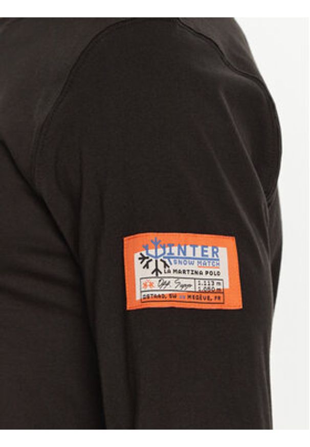 La Martina Longsleeve ZMR008 JS206 Czarny Regular Fit. Kolor: czarny. Materiał: bawełna. Długość rękawa: długi rękaw