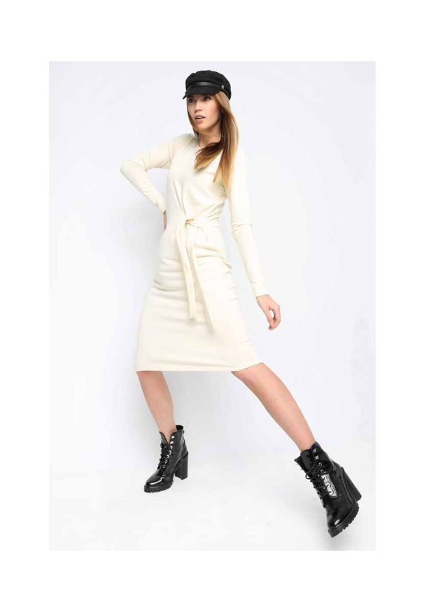 Sugarbird Sukienka "Reynosa" | SB19AW3090402 / Reynosa | Kobieta | Ecru. Okazja: na co dzień. Materiał: poliester, nylon, wiskoza. Długość rękawa: długi rękaw. Typ sukienki: proste. Styl: casual. Długość: midi