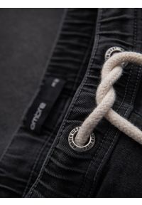 Ombre Clothing - Szorty męskie z gumką w pasie i efektem sprania – szare V3 - Rozmiar: XXL. Okazja: na co dzień. Kolor: szary. Materiał: skóra, denim, materiał, bawełna, elastan. Sezon: lato. Styl: casual, elegancki #5