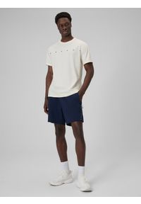 4f - 4F Spodenki dresowe męskie - granatowe L. Kolor: niebieski. Materiał: dresówka. Długość: do kostek. Sport: fitness #1