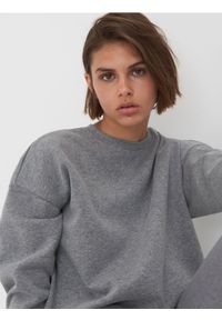 Sinsay - Bluza basic - szary. Kolor: szary. Wzór: gładki