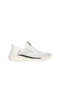 skechers - Buty sportowe SLIP-INS męskie Skechers Slade Quinto. Kolor: biały. Materiał: materiał. Szerokość cholewki: normalna