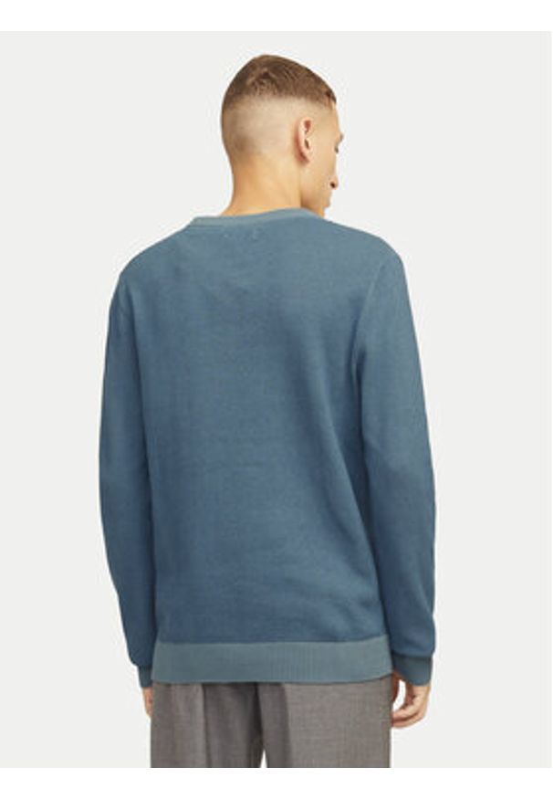Jack & Jones - Jack&Jones Sweter Globe 12258139 Niebieski Regular Fit. Kolor: niebieski. Materiał: bawełna