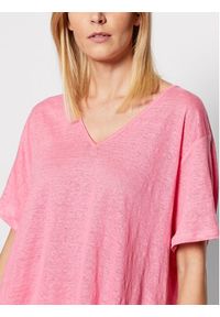 Seafolly T-Shirt Beachedit 54662-TO Różowy Regular Fit. Kolor: różowy. Materiał: len #4