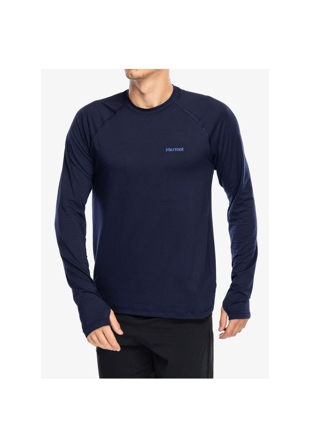 Bluza bez kaptura męska Marmot Windridge LS. Typ kołnierza: bez kaptura. Kolor: niebieski