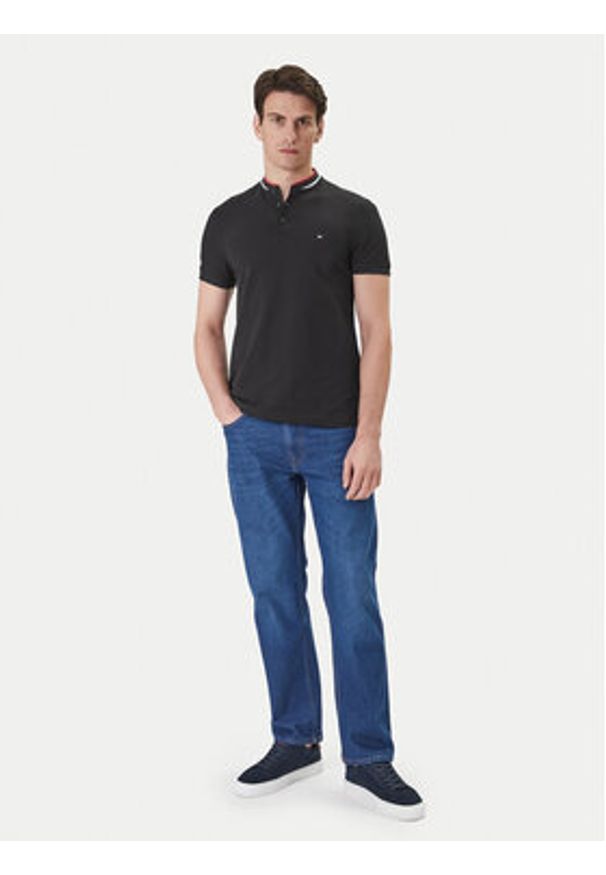 TOMMY HILFIGER - Tommy Hilfiger Polo Mao MW0MW34752 Czarny Slim Fit. Typ kołnierza: polo. Kolor: czarny. Materiał: bawełna