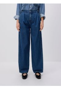 Reserved - Jeansy barrel leg - niebieski. Kolor: niebieski #1