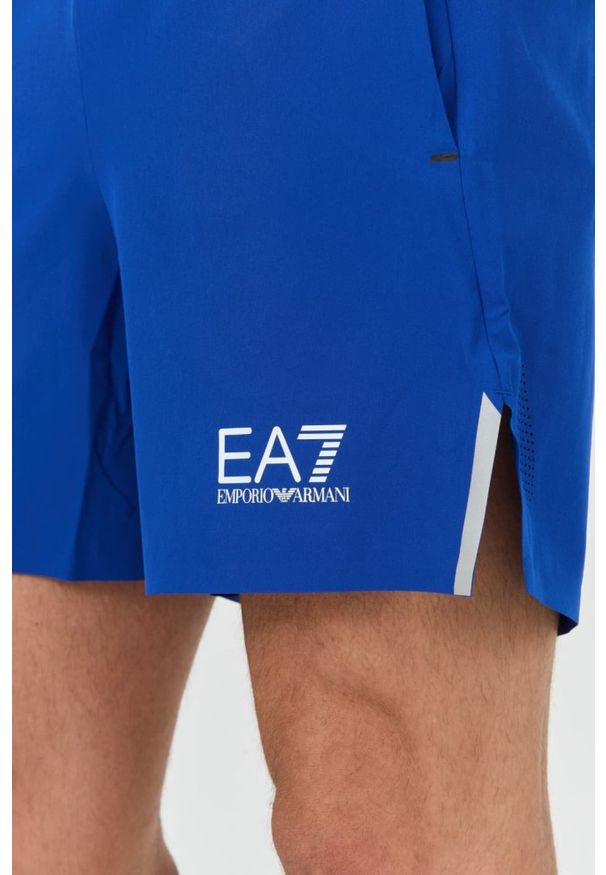 EA7 Emporio Armani - EA7 Niebieskie męskie kąpielówki Bermudas, Rozmiar XL. Kolor: niebieski