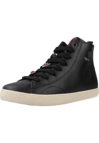 Buty do chodzenia damskie Geox Disney. Zapięcie: sznurówki. Kolor: czarny. Materiał: syntetyk, tkanina, materiał. Szerokość cholewki: normalna. Wzór: motyw z bajki. Sport: turystyka piesza