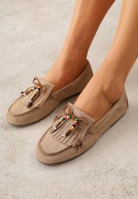 Born2be - Jasnobeżowe Mokasyny VICES z Wkładką ze Skóry Naturalnej i Ozdobnymi Koralikami Neni. Okazja: na co dzień. Kolor: beżowy. Materiał: skóra. Styl: casual, klasyczny, elegancki #7