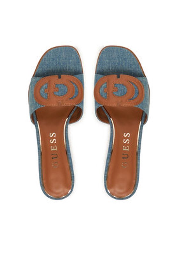 Guess Klapki FLJCN3 DEN03 Niebieski. Kolor: niebieski. Materiał: materiał