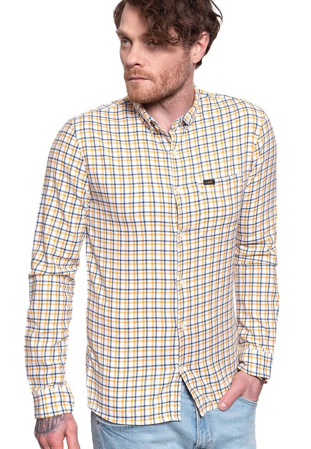 Lee - LEE SLIM BUTTON DOWN GOLDEN YELLOW L66XDCNF 112116693. Typ kołnierza: button down