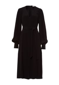 IVY & OAK - Ivy Oak Sukienka Dionne kolor czarny midi rozkloszowana. Kolor: czarny. Materiał: materiał. Długość rękawa: długi rękaw. Typ sukienki: rozkloszowane. Długość: midi #5