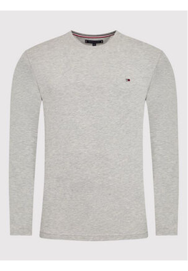 TOMMY HILFIGER - Tommy Hilfiger Longsleeve MW0MW10804 Szary Slim Fit. Kolor: szary. Materiał: bawełna. Długość rękawa: długi rękaw