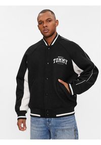 Tommy Jeans Kurtka przejściowa Tjm Wool Varsity Bomber DM0DM17884 Czarny Regular Fit. Kolor: czarny. Materiał: wełna, syntetyk