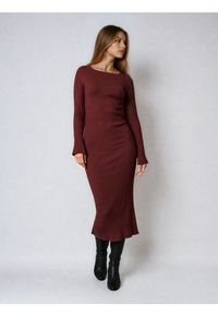 Sinsay - Sukienka maxi - pomarańczowy. Kolor: pomarańczowy. Długość: maxi