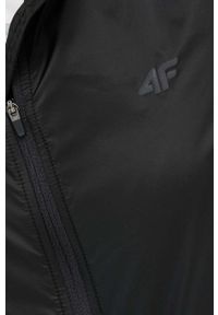4f - 4F kurtka do biegania kolor czarny. Typ kołnierza: kaptur. Kolor: czarny. Materiał: materiał #2