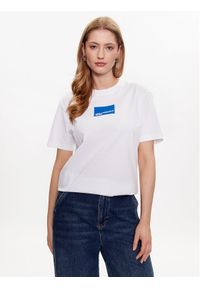 Karl Lagerfeld Jeans T-Shirt 231J1706 Biały Regular Fit. Kolor: biały. Materiał: bawełna