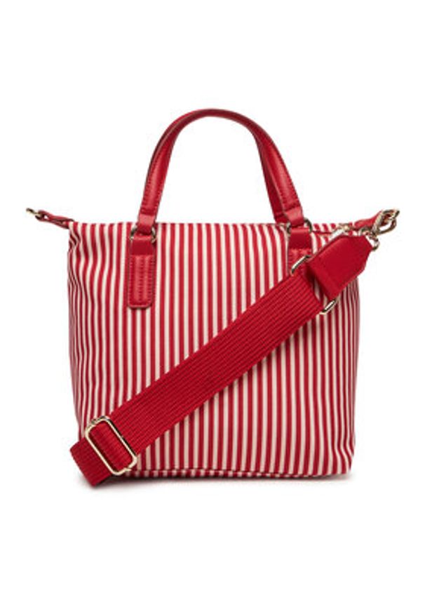 TOMMY HILFIGER - Tommy Hilfiger Torebka Poppy Summer Small Tote AW0AW17202 Czerwony. Kolor: czerwony