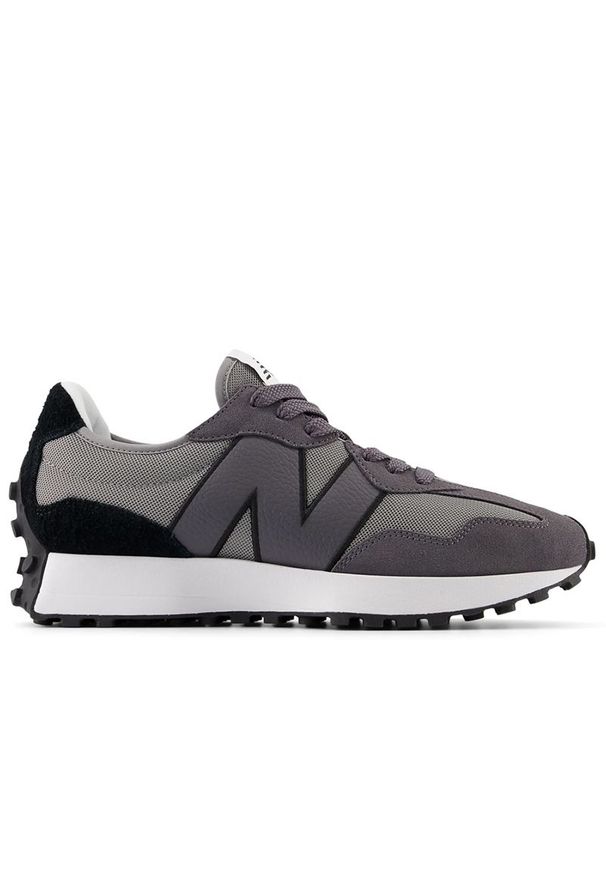 Buty New Balance U327MD - szare. Okazja: na co dzień. Zapięcie: sznurówki. Kolor: szary. Materiał: skóra, zamsz, guma, prążkowany, materiał. Szerokość cholewki: normalna