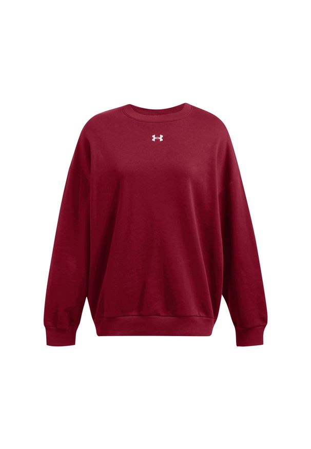 Oversize damski sweatshirt z okrągłym dekoltem Under Armour Rival Fleece. Kolor: czerwony, biały, wielokolorowy