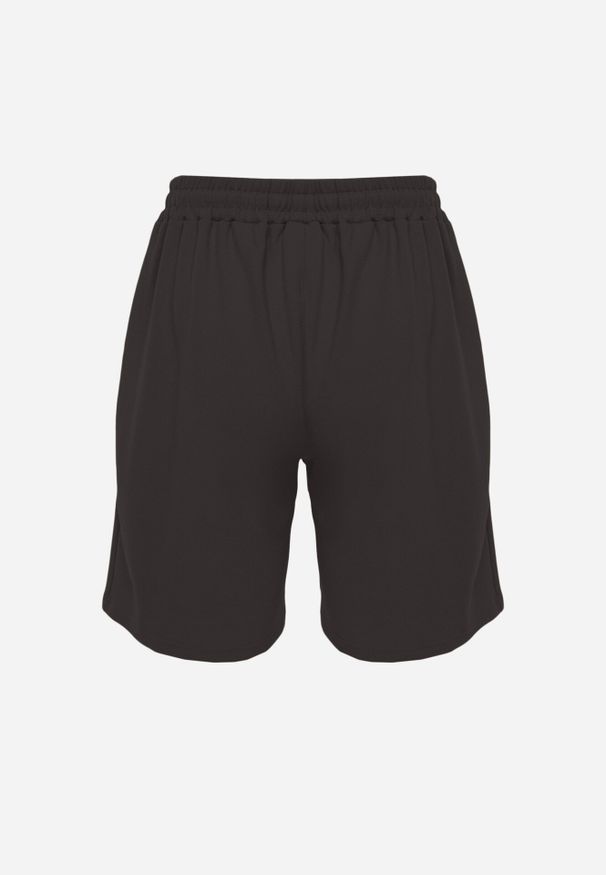 Born2be - Ciemnoszare Szorty Dresowe z Bawełną i Sznurkami Leofiel. Okazja: na co dzień, na spacer. Kolor: szary. Materiał: bawełna, dresówka. Wzór: napisy. Styl: klasyczny, casual