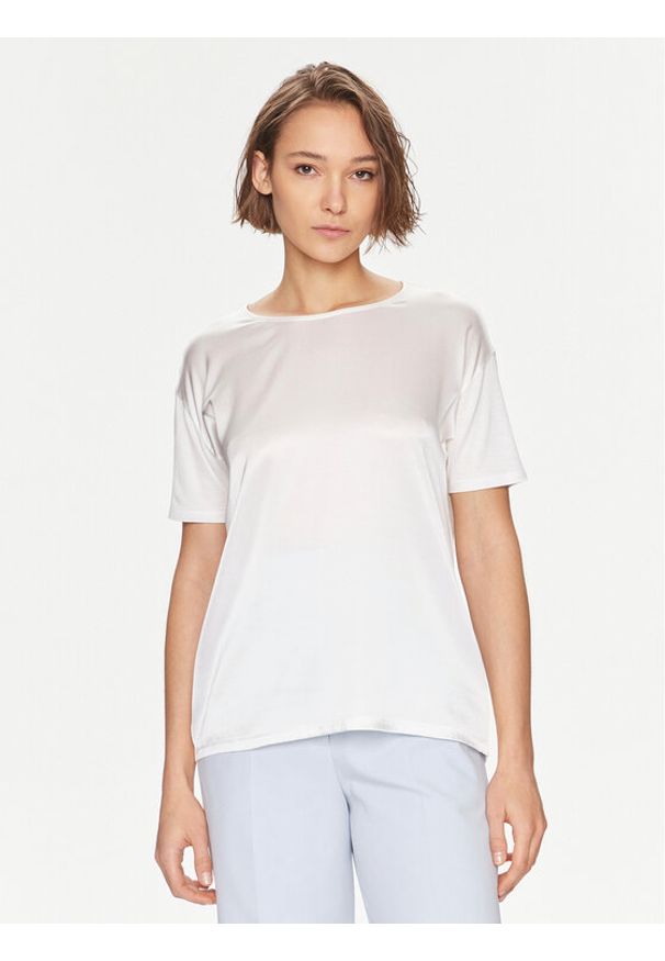 BOSS - Boss T-Shirt Esandy 50457656 Écru Relaxed Fit. Materiał: wiskoza